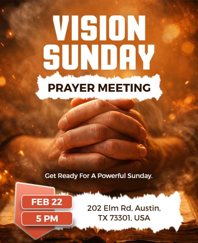 Vision Sunday Prayer Meeting Invitation Flyer Template