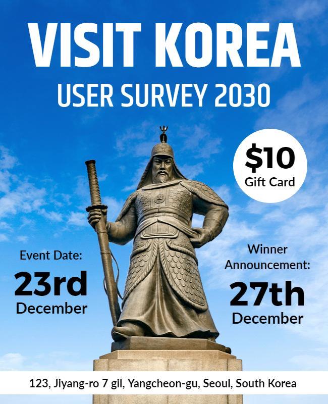 Visit Korea Survey Event Promotion Flyer Template