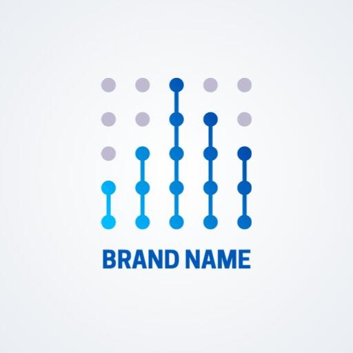 Visually Striking Blue Gradient Design for Brand Identity Logo Template