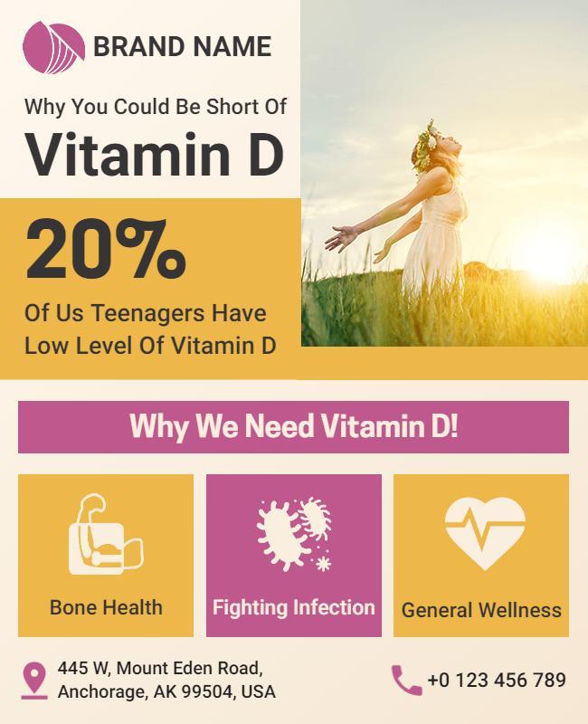 Vitamin D Health Awareness Flyer Template