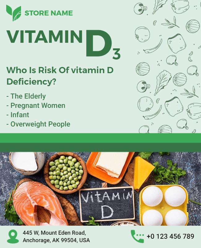 Vitamin D3 Health Awareness Flyer Template