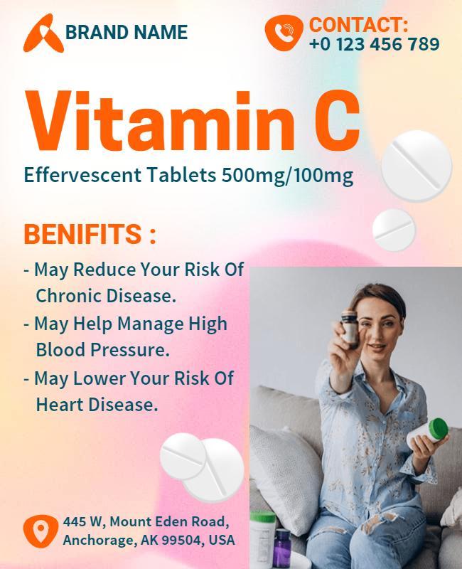 Vitamin Supplement Health Benefits Flyer Template