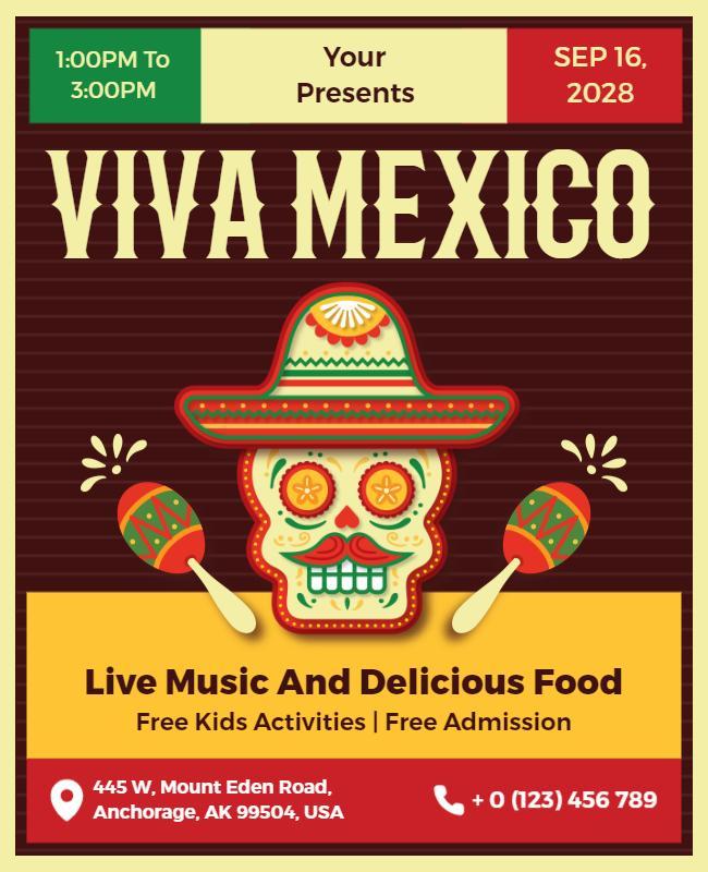 Viva Mexico Festival Celebration Flyer Template