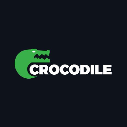 Vivid Green Crocodile Icon Representing Wildlife Logo Template