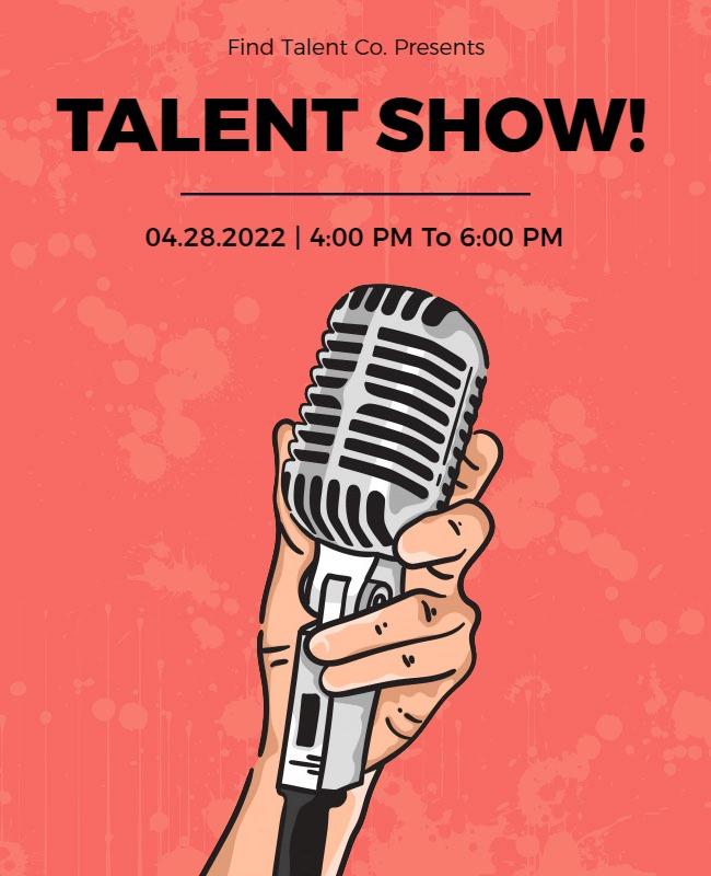 Vocal Talent Show Event Flyer Template