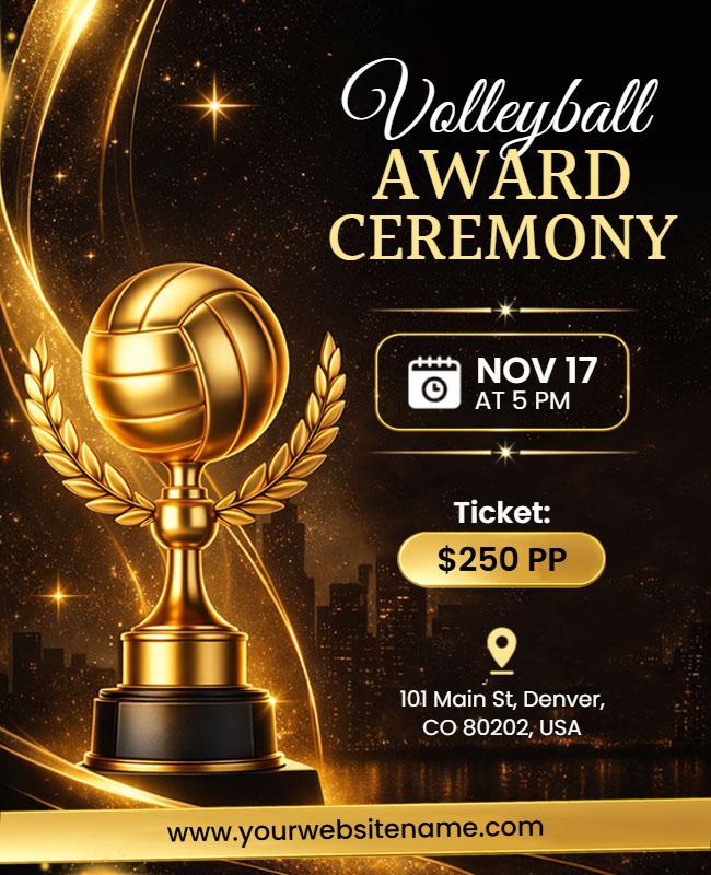 Volleyball Award Ceremony Event Flyer Template