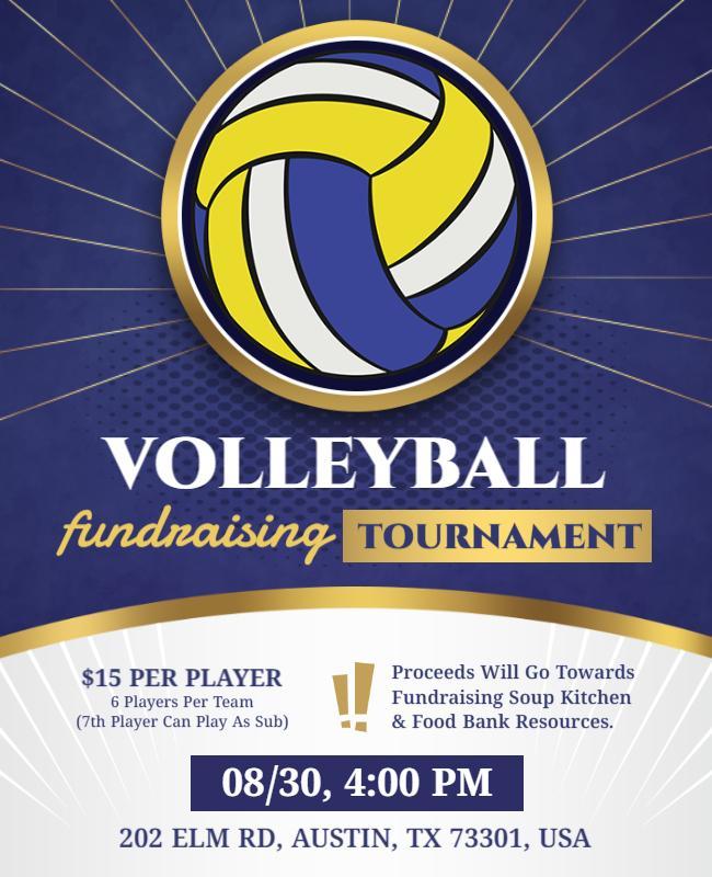 Volleyball Fundraising Tournament Flyer Template