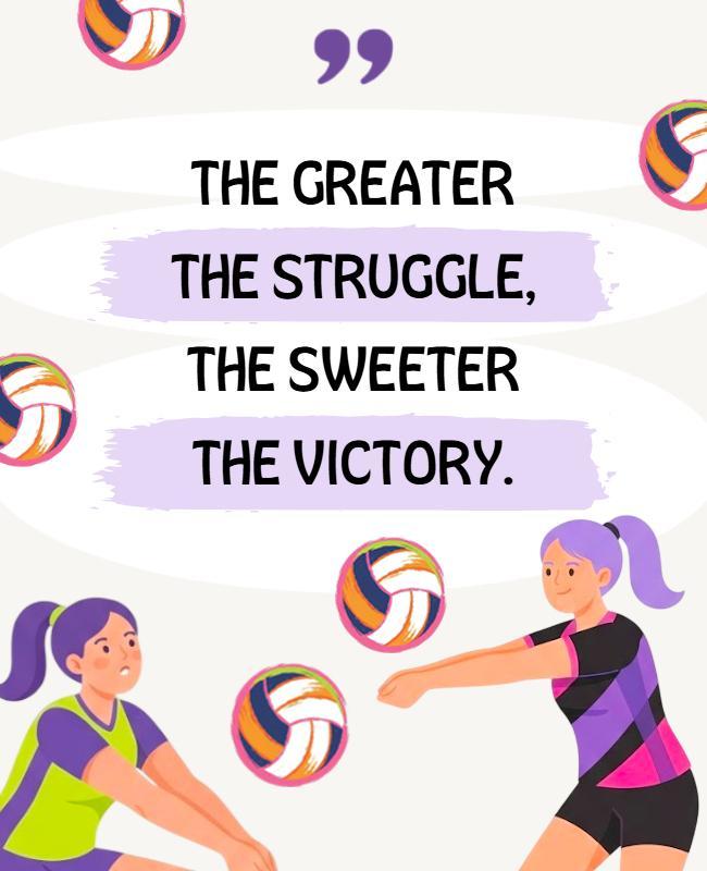 Volleyball Motivational Quote Poster Template