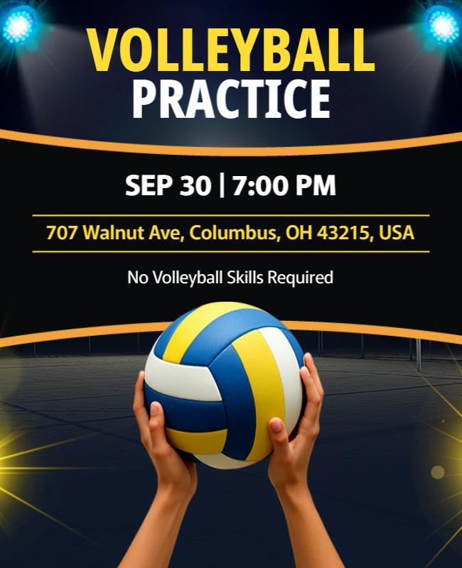 Volleyball Practice Sports Event Flyer Template