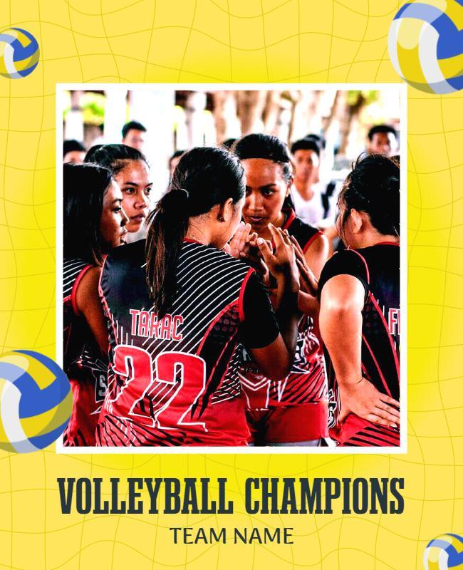 Volleyball Team Championship Celebration Flyer Template