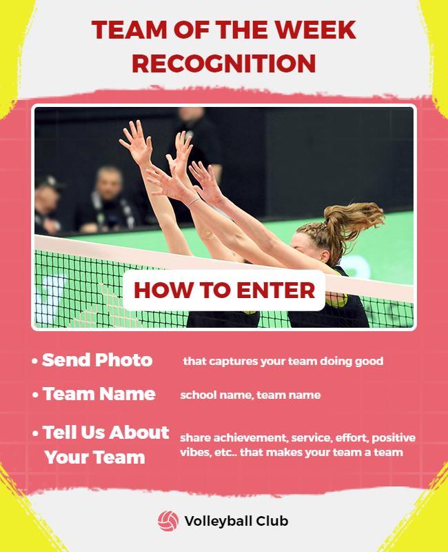 Volleyball Team Recognition Event Flyer Template