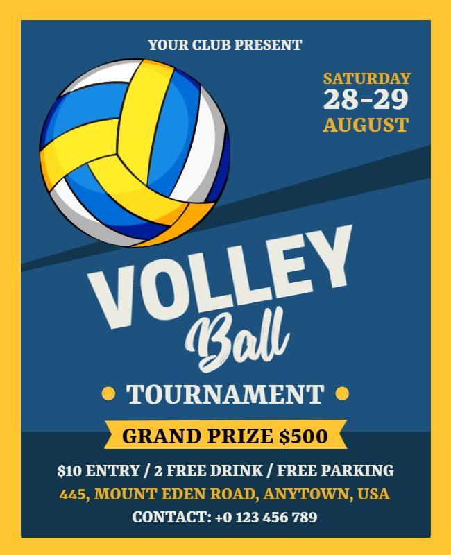 Volleyball Tournament Poster Template