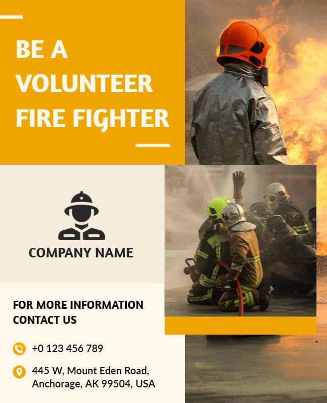 Volunteer Firefighter Recruitment Flyer Template