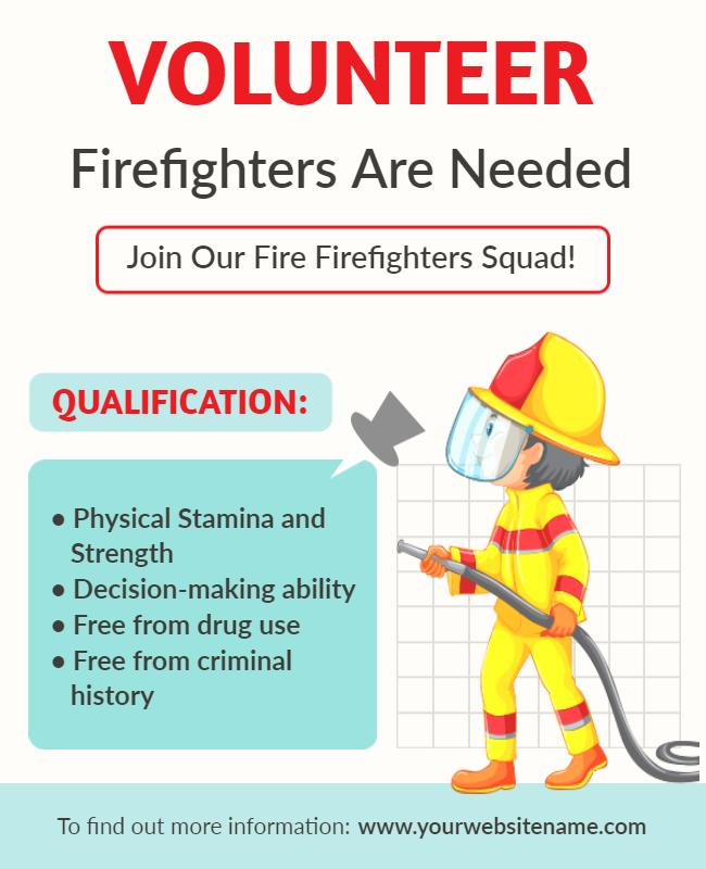 Volunteer Firefighters Recruitment Flyer Template