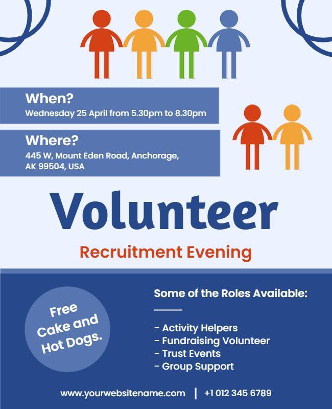 Volunteer Recruitment Evening Event Flyer Template