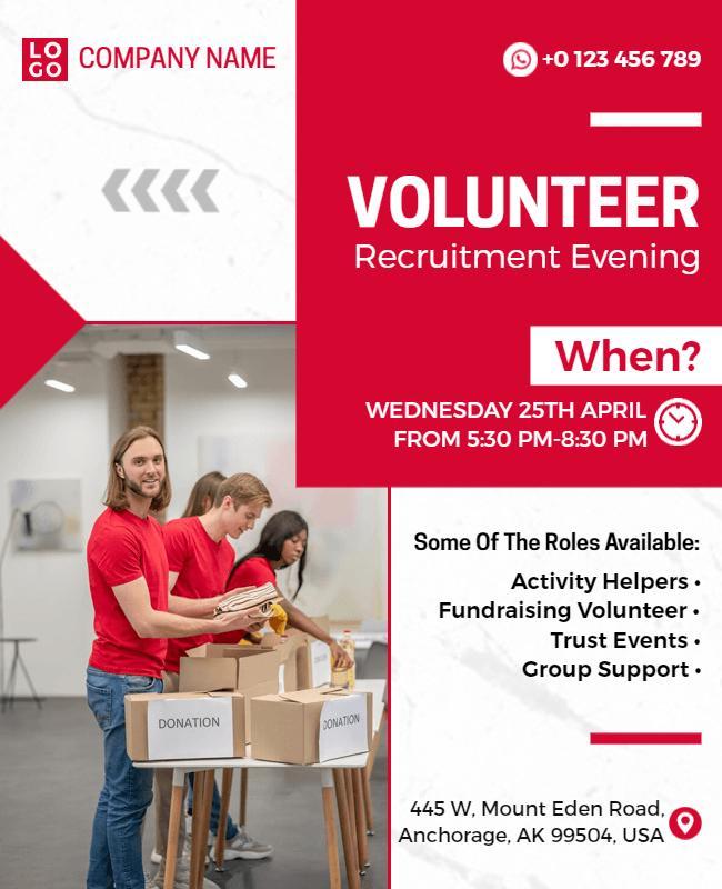 Volunteer Recruitment Event Evening Flyer Template