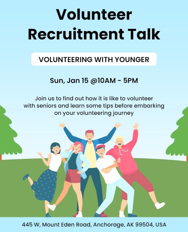 Volunteer Recruitment Informational Talk Flyer Template