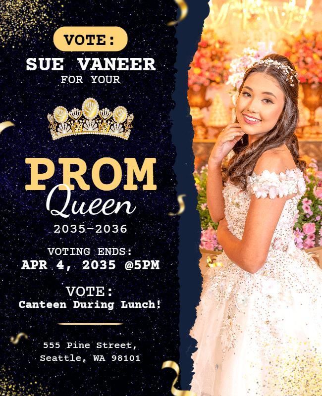 Vote for Prom Queen Campaign Flyer Template