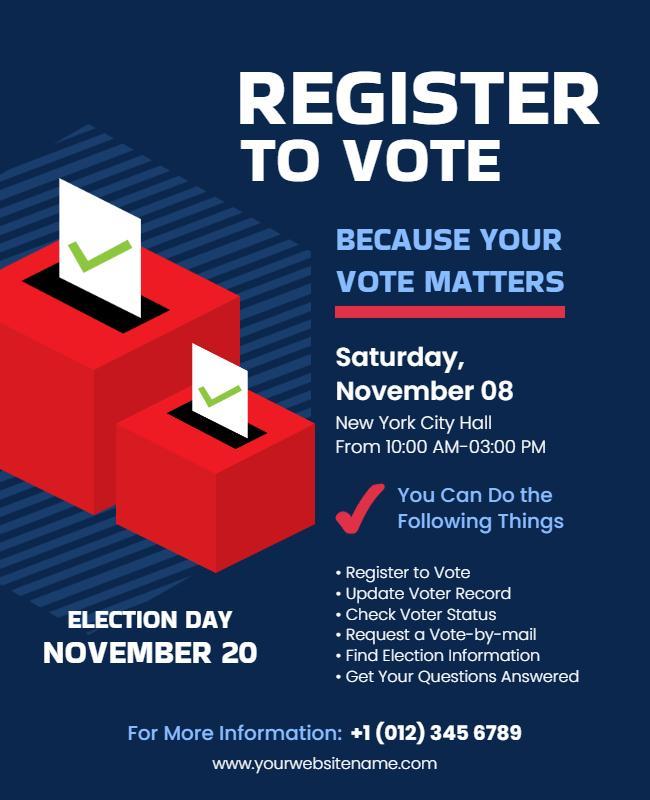 Voter Registration Information Event Flyer Template