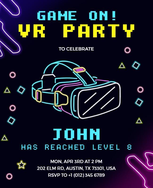 VR Birthday Party Flyer Template