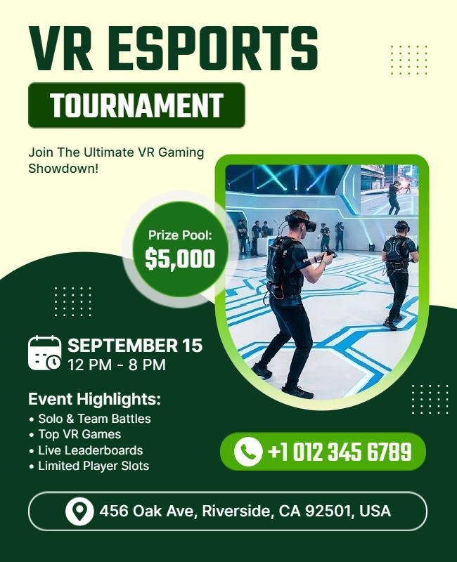 VR Esports Tournament Event Flyer Template