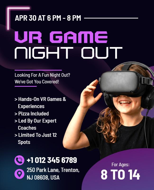 VR Game Night Out Event Flyer Template