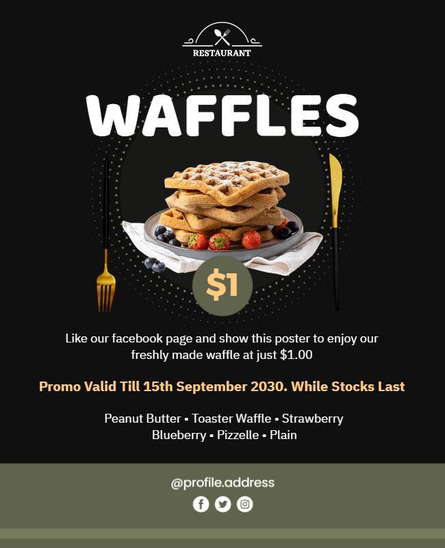 Waffle Promotion Restaurant Flyer Template