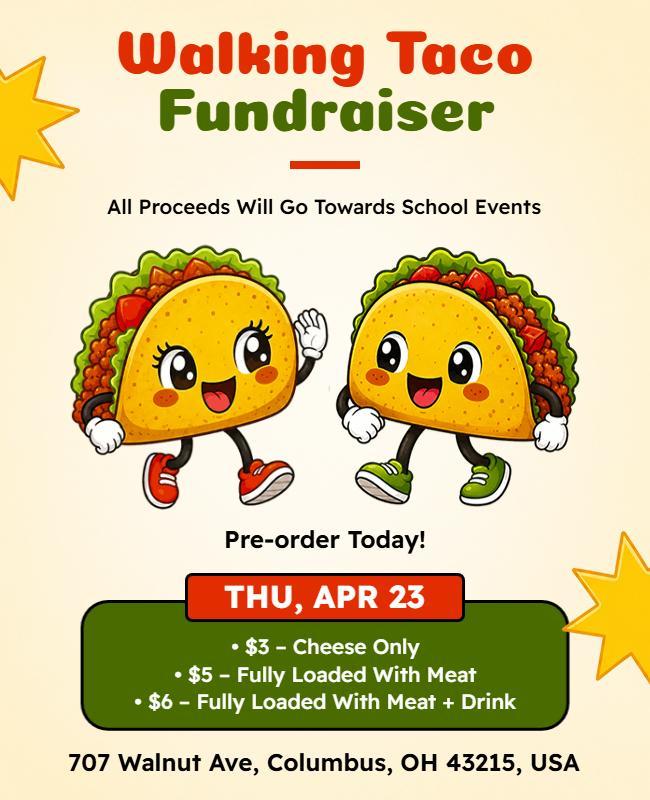 Walking Taco Fundraiser Event Flyer Template