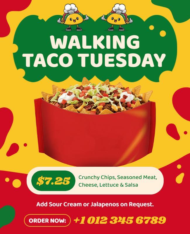 Walking Taco Special Tuesday Flyer Template