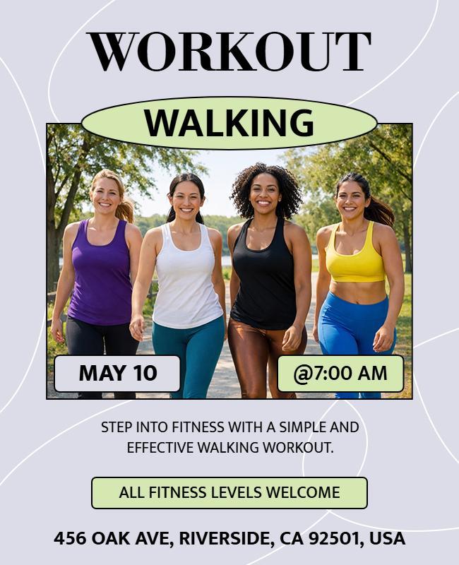 Walking Workout Event Flyer Template