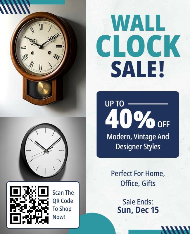 Wall Clock Sale Promotion Flyer Template