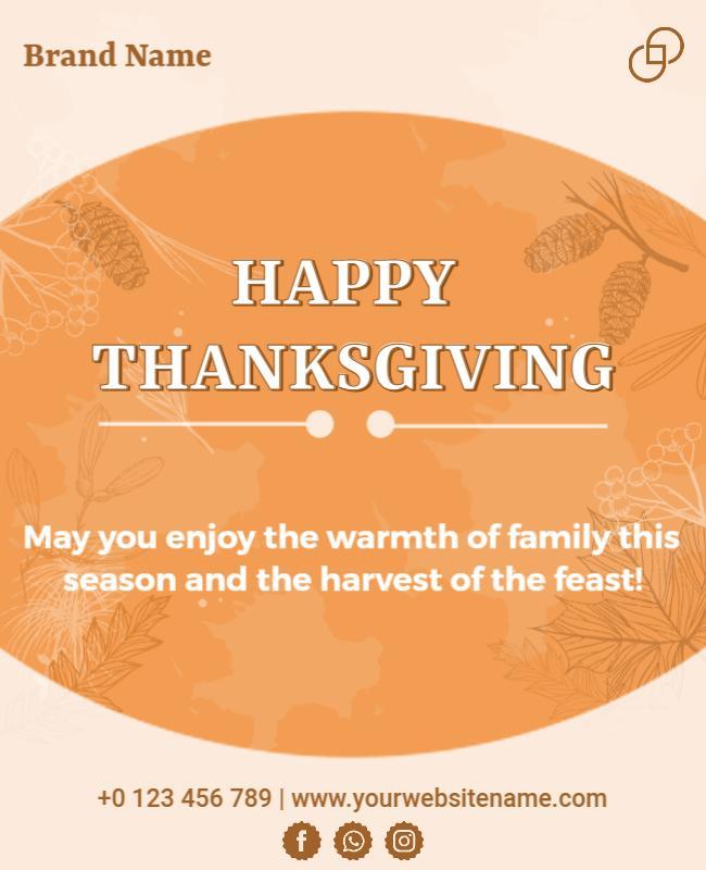 Warm Autumn-inspired Thanksgiving Celebration Poster Template