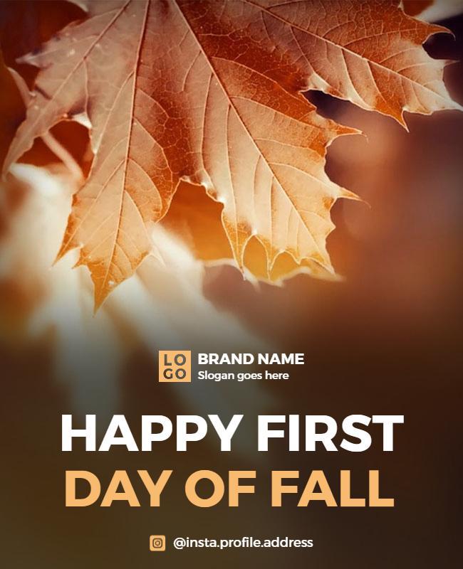 Warm Autumn Leaves Celebration for First Day of Fall Poster Template