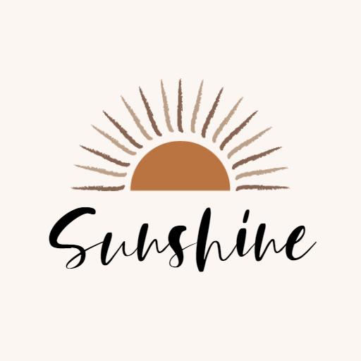 Warm Brown and Cream Graphic Emphasizing Sunshine Logo Template