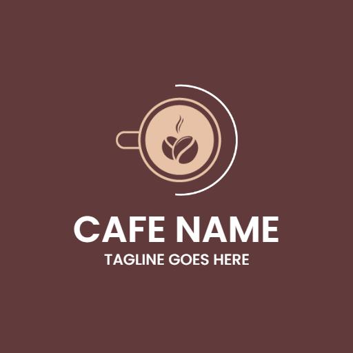 Warm Brown Background Featuring Coffee Cup Cafe Logo Template