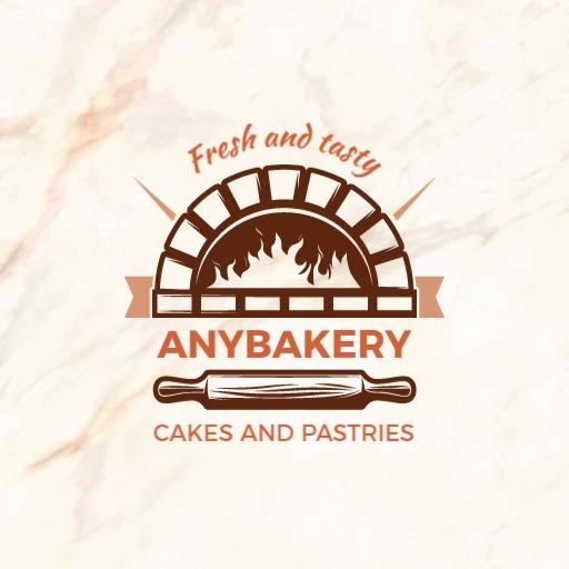 Warm Brown Bakery Design Featuring Fresh Cakes and Pastries Logo Template