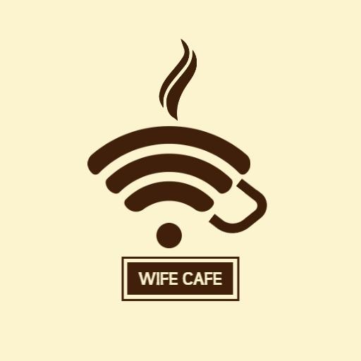 Warm Brown Coffee Aroma with Wi-Fi Connection Logo Template