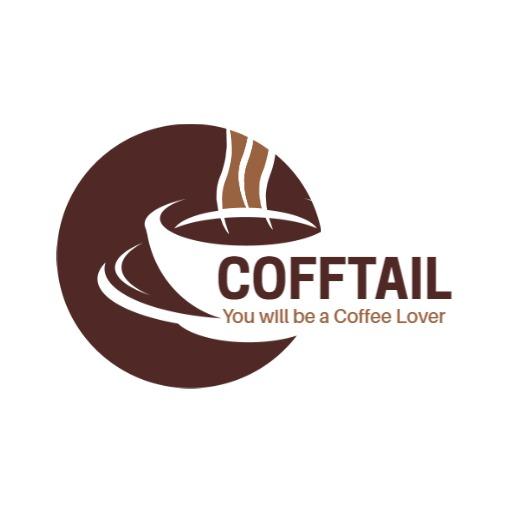Warm Brown Coffee Icon Featuring Fresh Brewed Love Logo Template
