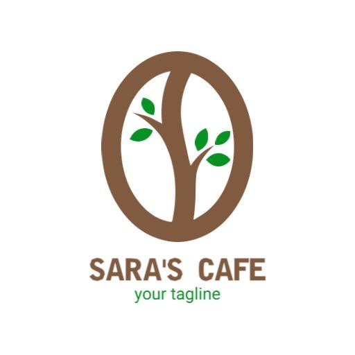 Warm Brown Tree Design Symbolizing Coffee Culture Logo Template