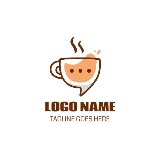 Warm Coffee Cup Design Illustrating Casual Communication Logo Template