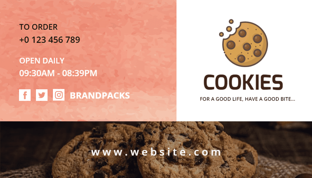 Warm Cookie-Themed Bakery Business Card Template