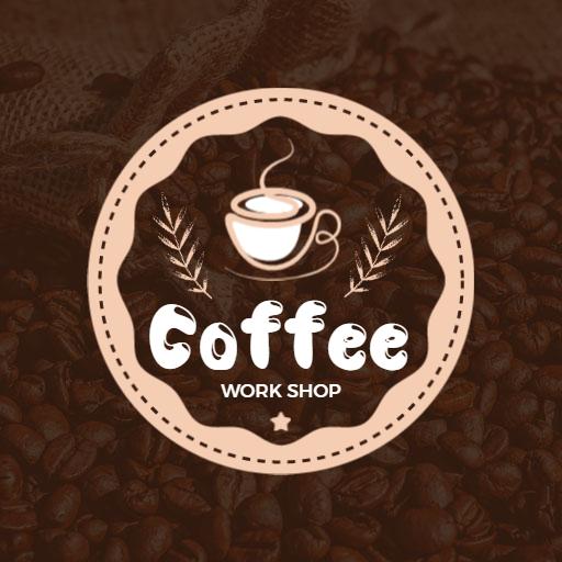 Warm Earthy Coffee Theme Highlighting Unique Workshop Logo Template