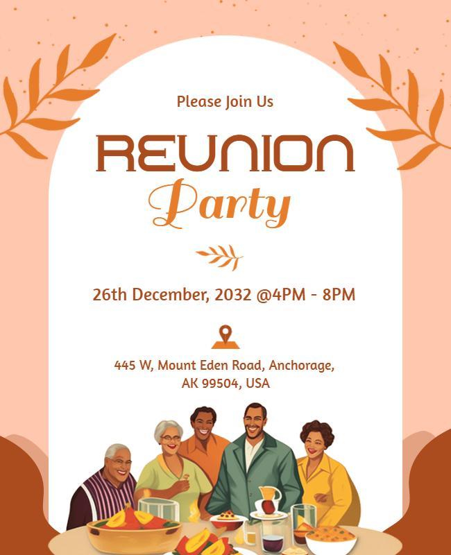 Warm Earthy Reunion Gathering Celebration Poster Template