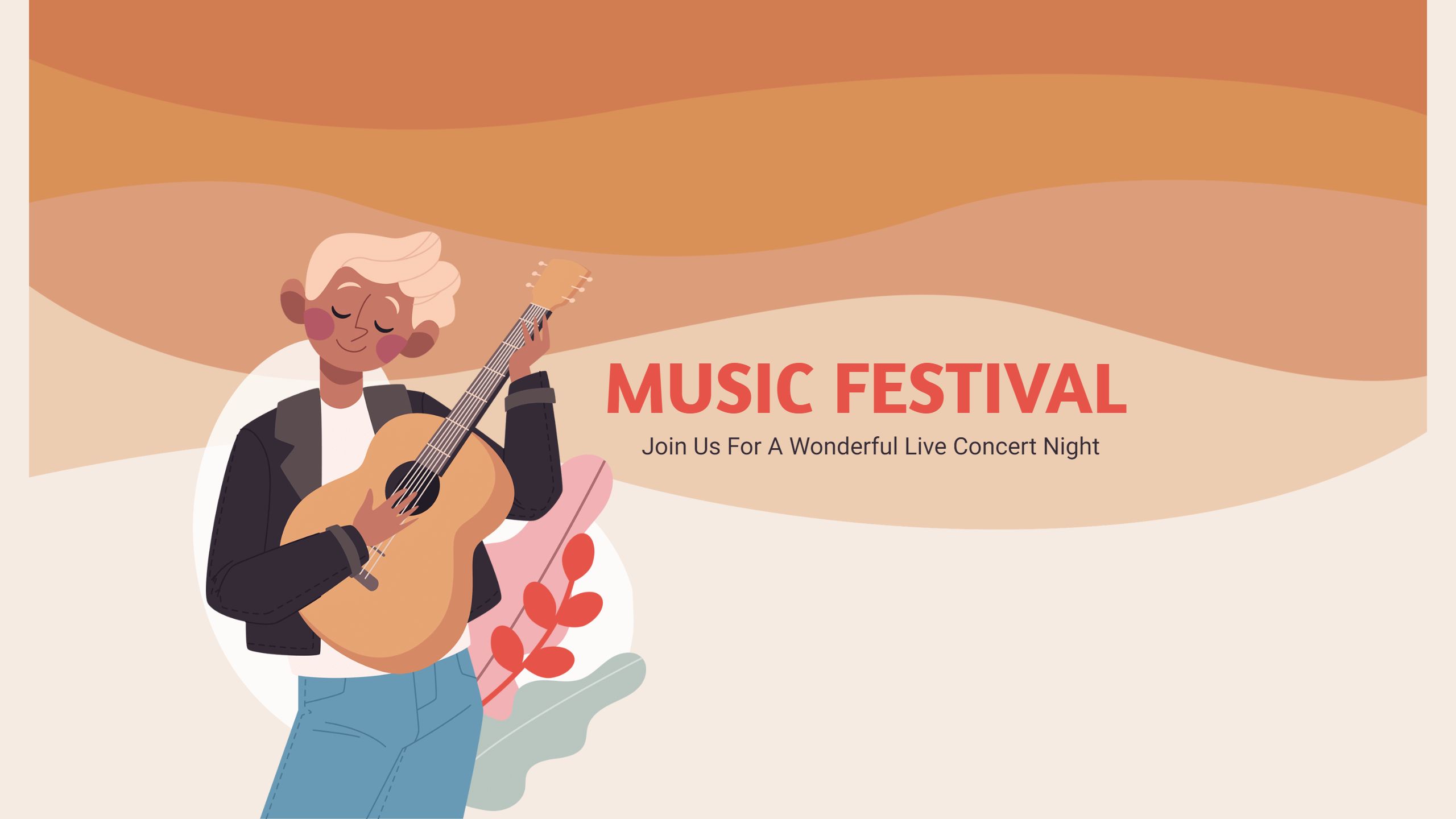 Warm Earthy Tones with Music Festival Vibes YouTube Banner Template