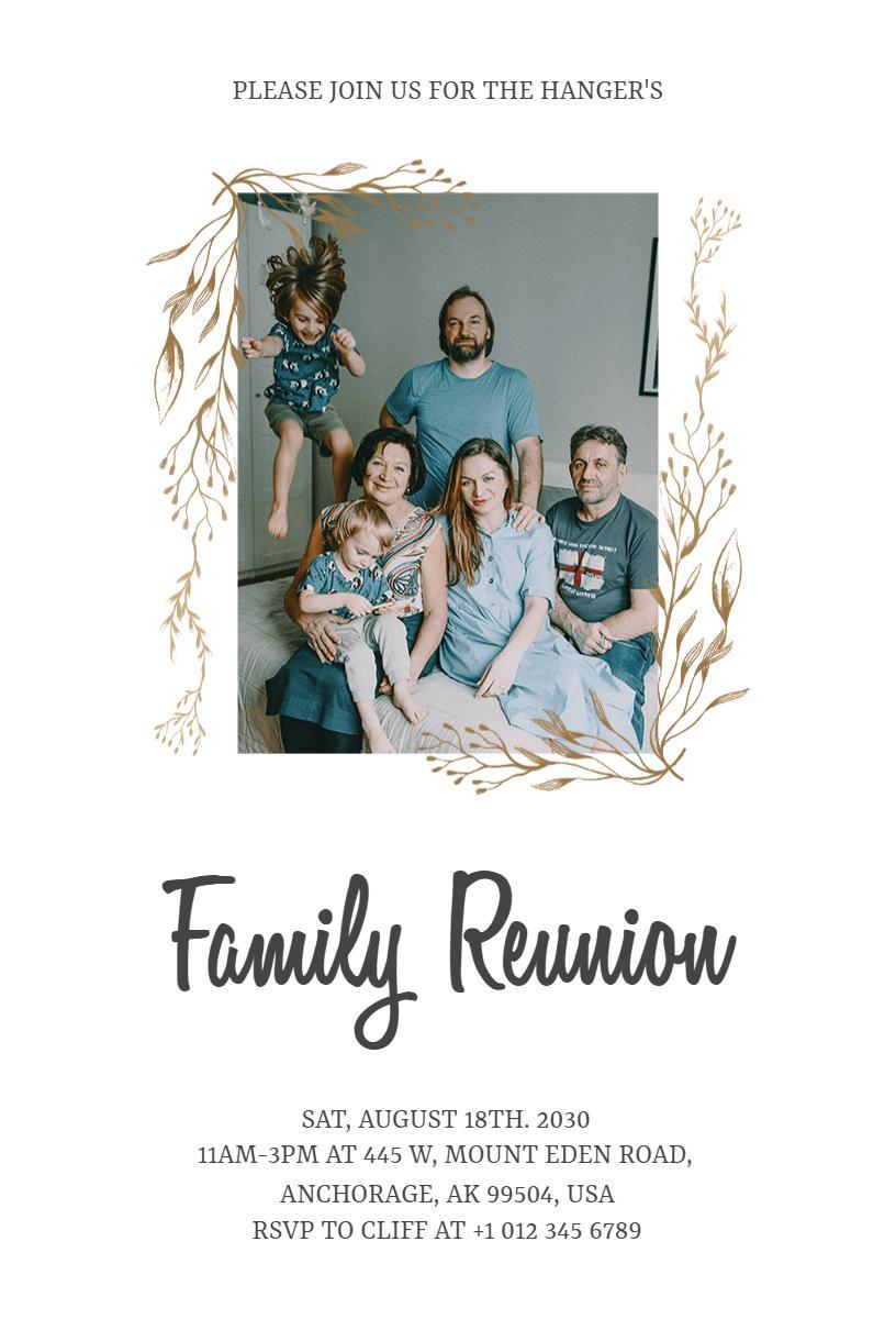 Warm Embrace Family Reunion Gathering Celebration Invitation Template