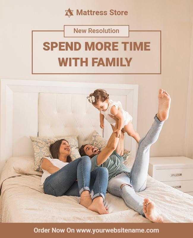 Warm Family Bonding Moments for Mattress Store Poster Template
