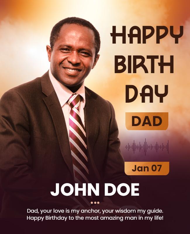 Warm Family Celebration Birthday Tribute Poster Template