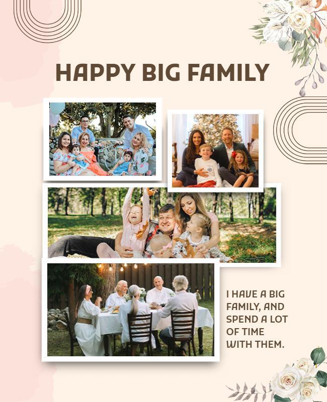 Warm Floral Family Gatherings Celebration Poster Template