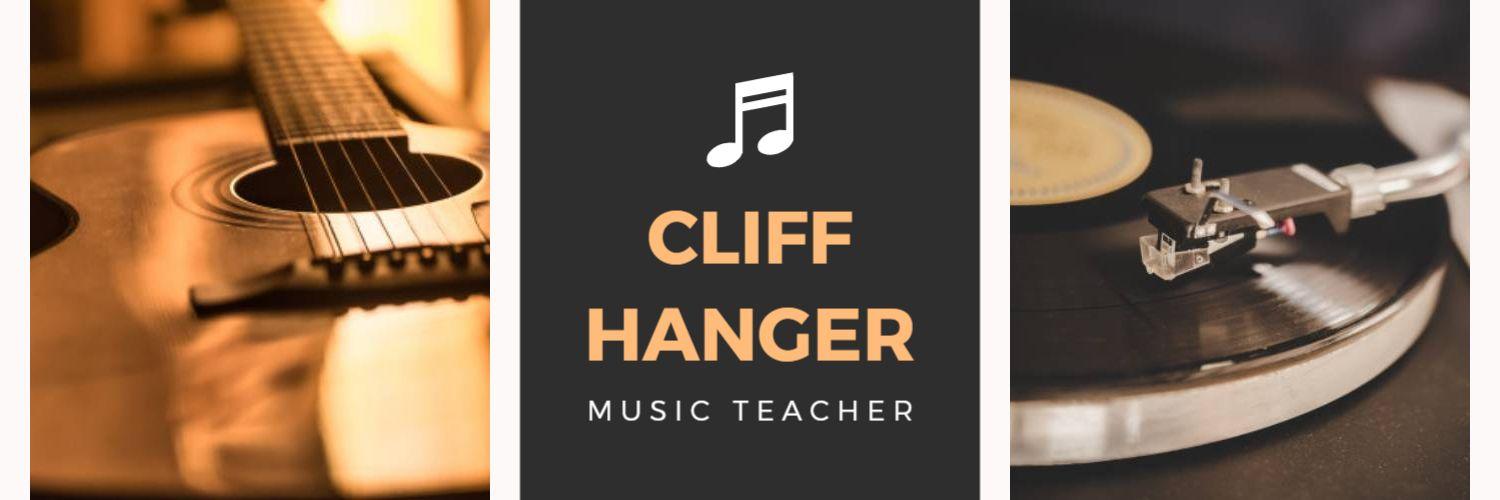 Warm Guitar and Vinyl Record Theme for Music Teacher Twitter Banner Template