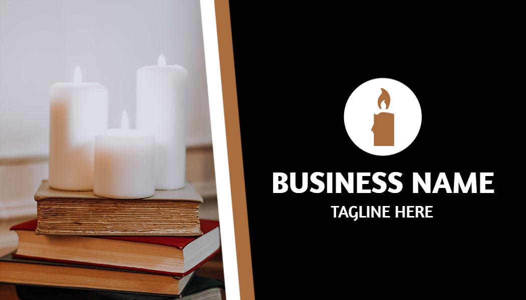 Warm Modern Candle Display and Books Business Card Template